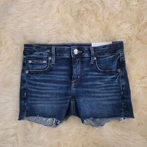 American Eagle Outfitters Dark Indigo Denim Shorts Midi Stretch Size 4 NWT